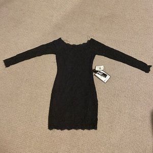 Black lace dress cocktail XS